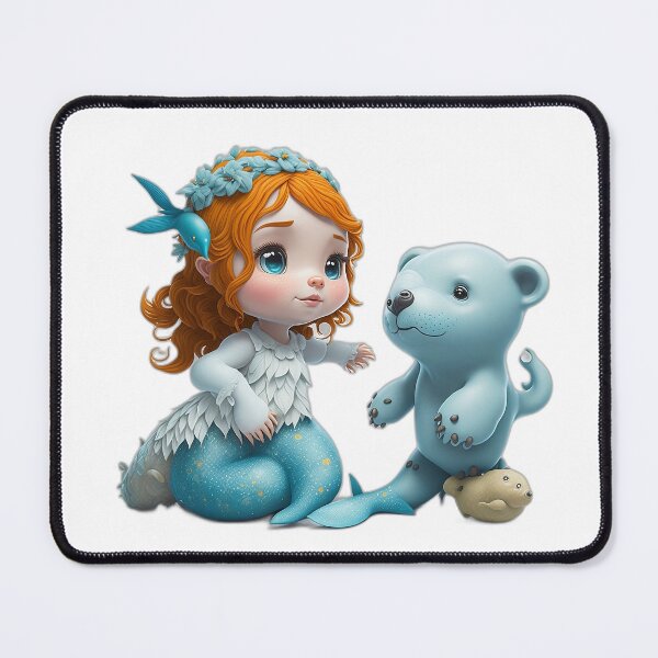 Item preview, Cute Little Mermaid and her Bear designed and sold by CreativeDecals.