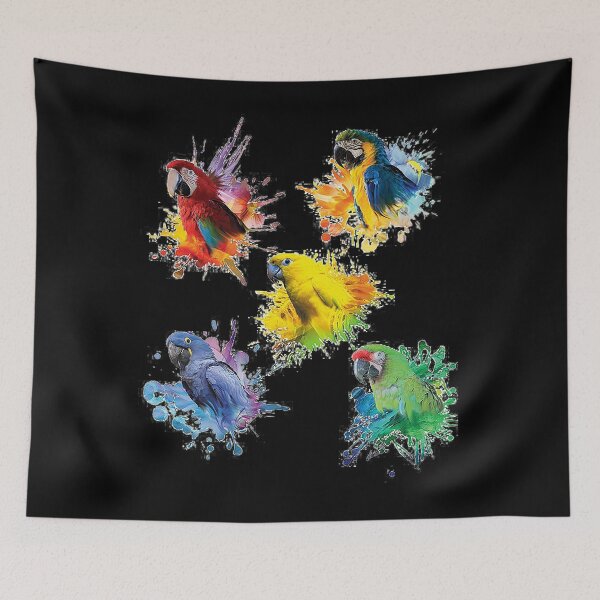 Item preview, Five assorted macaws splash graphic designed and sold by davyonharlin0.