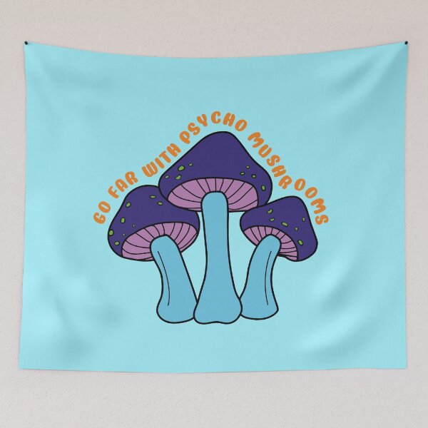 Item preview, Go far with psycho mushrooms in purple and green - Mushrooms puns designed and sold by TZombieshop.