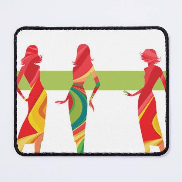Item preview, Silhouettes of fashionable women in rainbow dresses designed and sold by MTShoppingLine.