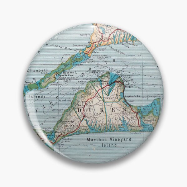 Item preview, Vintage Map of Marthas Vineyard (1918) designed and sold by BravuraMedia.