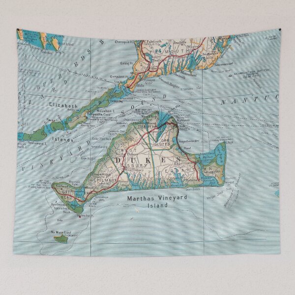 Item preview, Vintage Map of Marthas Vineyard (1918) designed and sold by BravuraMedia.