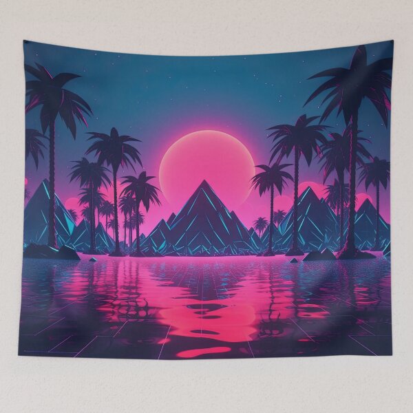 Item preview, Cyber Dreamscape: Synthwave Symphony in the Digital Oasis designed and sold by Mullet Monkey.