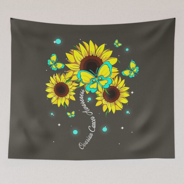 Item preview, Ovarian Cancer Awareness Sunflower Butterfly Ribbon 	 	 designed and sold by cuyqyxixly41.