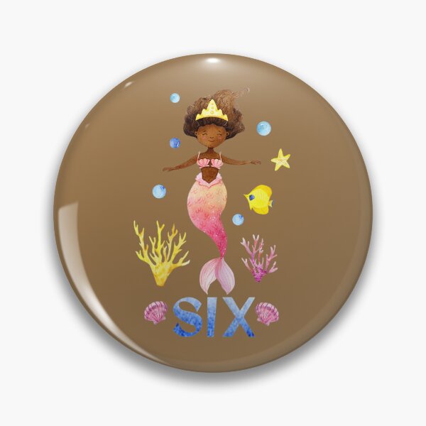 Item preview, African American Mermaid Birthday 6 Year Old 	 	 	 designed and sold by jigzvvid36.