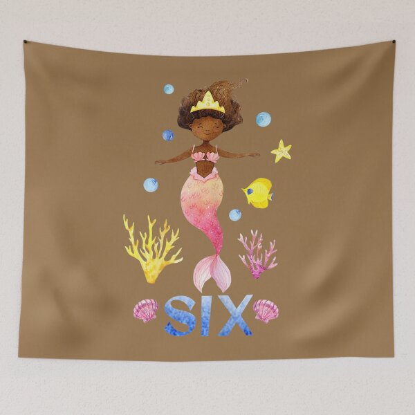 Item preview, African American Mermaid Birthday 6 Year Old 	 	 	 designed and sold by jigzvvid36.