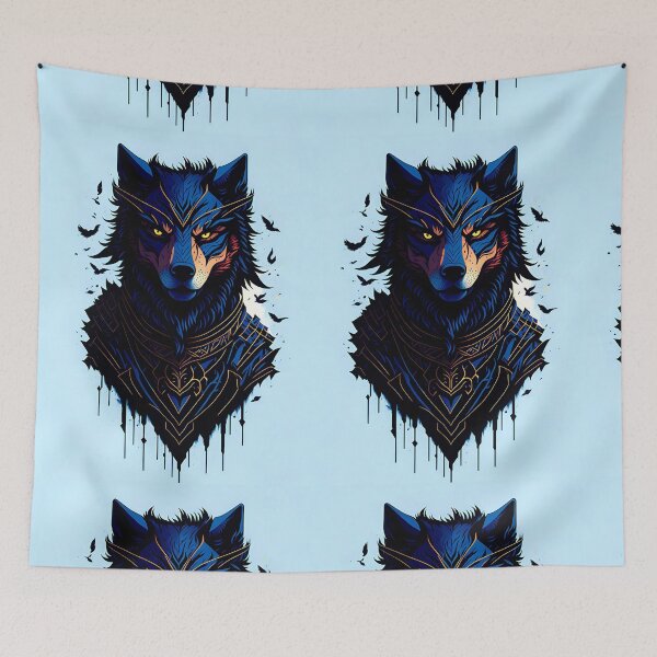 Item preview, Wolf Tribal Warrior Assassin Animal Dog designed and sold by druidwolfart.