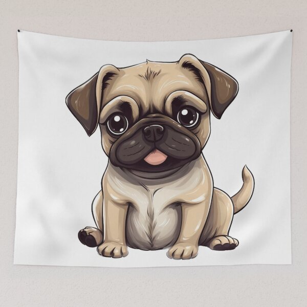 Item preview, Cute Cartoon Pug Puppy Dog designed and sold by EpicFoxArt.
