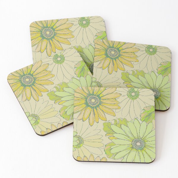 Item preview, Gerbera Daisies in Yellows and Greens designed and sold by Monochrome-Dog.