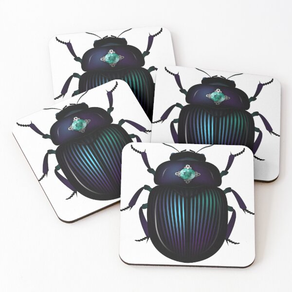 Item preview, black scarab with blue stripes and six legs designed and sold by JavierCor28.