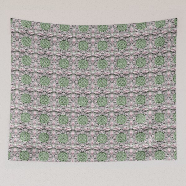 Item preview, Pink and Lime Green Pattern With Flowers and Pearls designed and sold by MiracleROLArt.