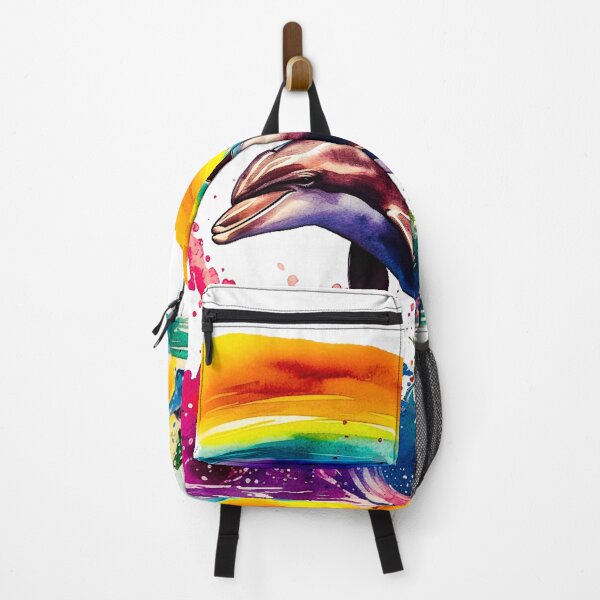 Item preview, Watercolor Rainbow Dolphin designed and sold by OutOfTheBoxArt1.
