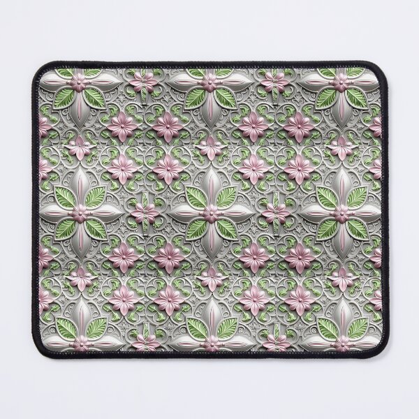 Artikelvorschau, Pink and Lime Green Pattern With Center Flowers and Green Leaves entworfen und verkauft von MiracleROLArt.