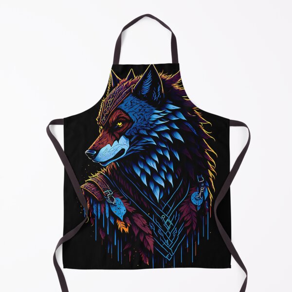 Item preview, Wolf Tribal Warrior Assassin Animal Black designed and sold by druidwolfart.