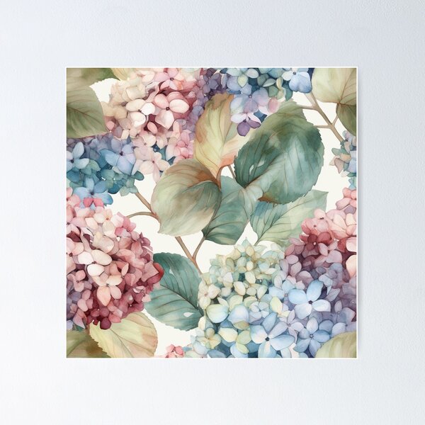 Item preview, Hydrangea (Hortensia) Floral Patterns 07 designed and sold by PixelPastry.