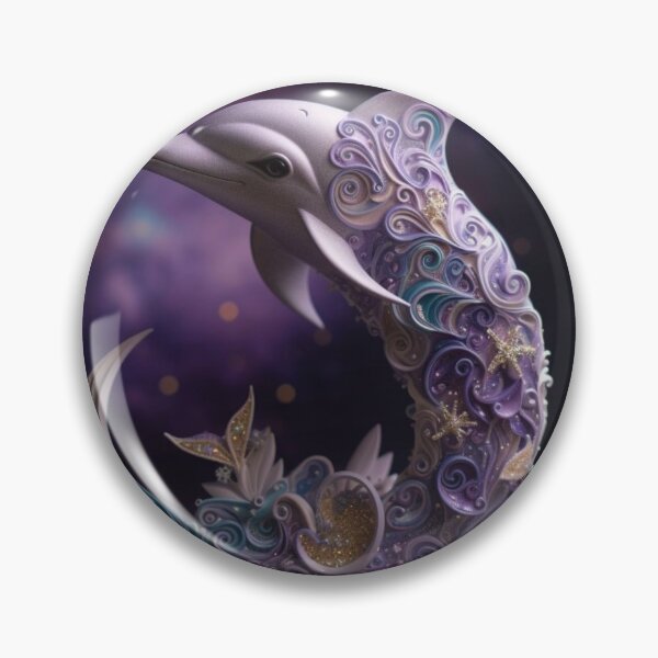Artikelvorschau, Dolphin figurine on the background of a starry sky. entworfen und verkauft von aiphotosart.