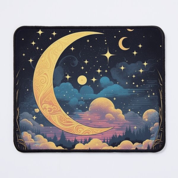 Item preview, Celestial Dreamscape: Stars, Moon & Cloud Symphony designed and sold by aesthetikayl.