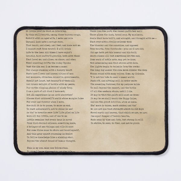 Item preview, Ulysses - Alfred Lord Tennyson Poem - Literature - Typewriter Print - Vintage designed and sold by Studio Grafiikka.
