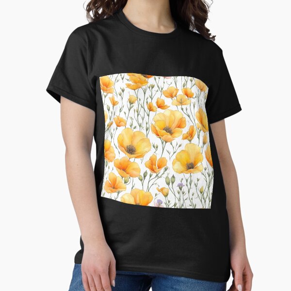 Item preview, watercolor flower Eschscholzia californica designed and sold by ohmdesignart.