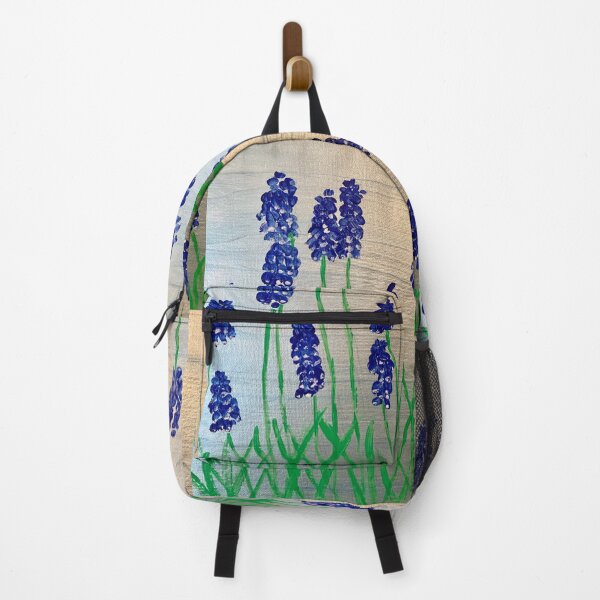 Item preview, Blue Grape Hyacinths on silver blue designed and sold by Ruth Breen Artwork .