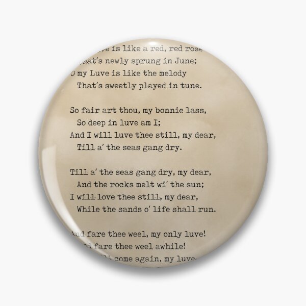 Artikelvorschau, A Red, Red Rose - Robert Burns Poem - Literature - Typewriter Print 1 - Vintage entworfen und verkauft von Studio Grafiikka.