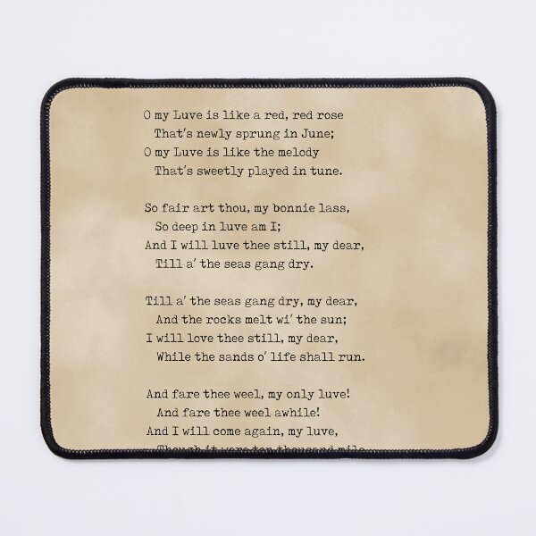 Item preview, A Red, Red Rose - Robert Burns Poem - Literature - Typewriter Print 1 - Vintage designed and sold by Studio Grafiikka.