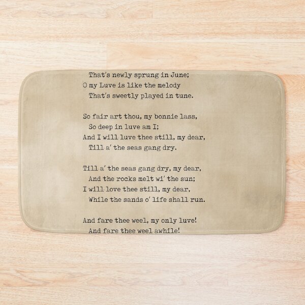 Artikelvorschau, A Red, Red Rose - Robert Burns Poem - Literature - Typewriter Print 1 - Vintage entworfen und verkauft von Studio Grafiikka.