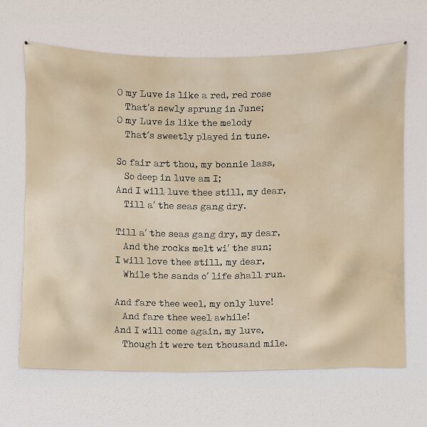 Artikelvorschau, A Red, Red Rose - Robert Burns Poem - Literature - Typewriter Print 1 - Vintage entworfen und verkauft von Studio Grafiikka.