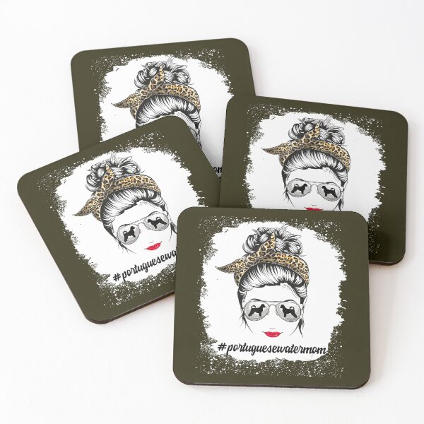 Item preview, Portuguese Water Dog Mom Bleached Messy Bun Leopard 	 	 	 designed and sold by yrdtlzswciy11.