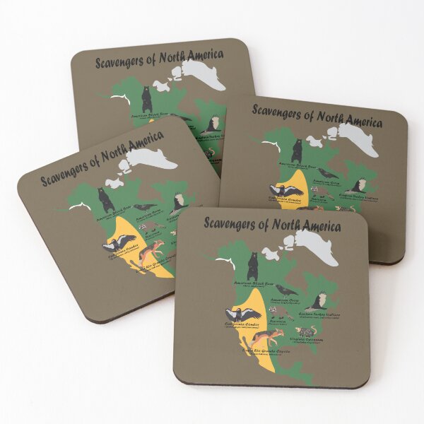 Item preview, Scavengers of North America - Educational Ecology Map designed and sold by DesignsbyJBird.