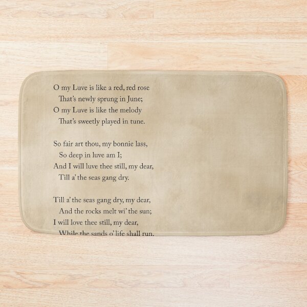 Artikelvorschau, A Red, Red Rose - Robert Burns Poem - Literature - Typewriter Print 2 - Vintage entworfen und verkauft von Studio Grafiikka.