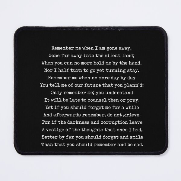 Item preview, Remember - Christina Rossetti Poem - Literature - Typewriter Print 1 - Black designed and sold by Studio Grafiikka.