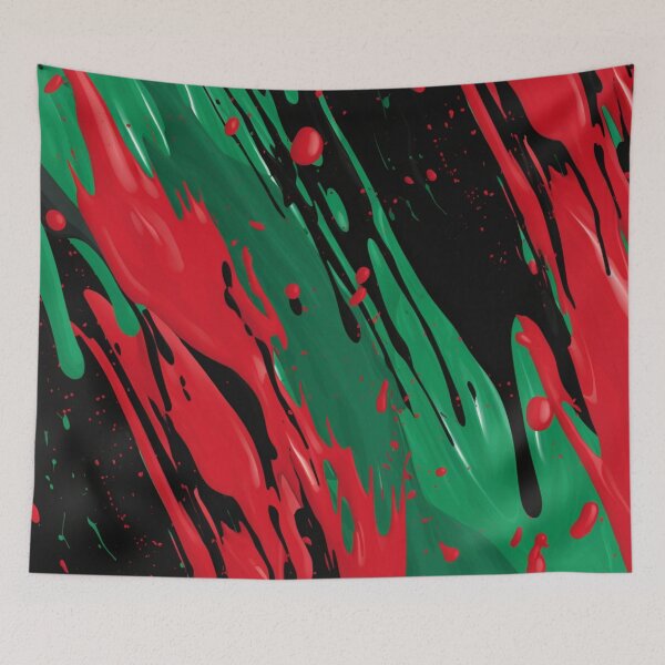 Aperçu de l'œuvre Motif de peinture rouge/noir/vert créée et vendue par AWSai-4.