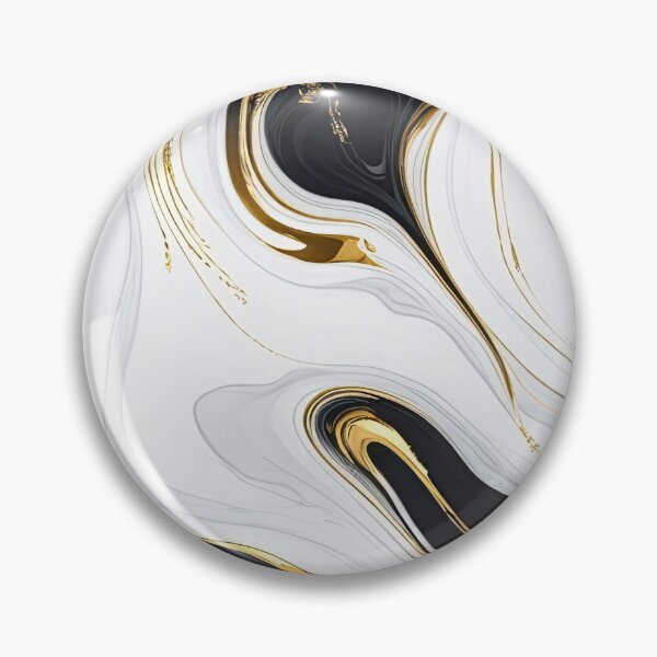 Item preview, white and black with plated gold marble designed and sold by fleurdesignart.