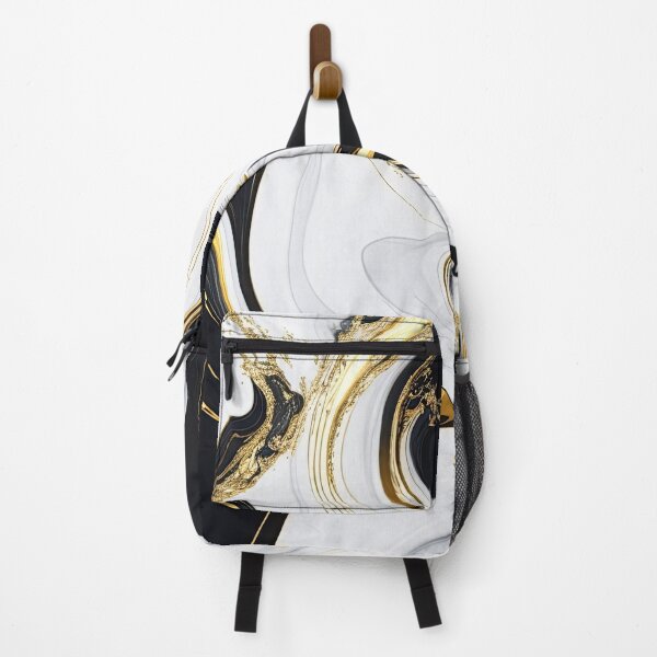 Item preview, white and black with plated gold marble designed and sold by fleurdesignart.