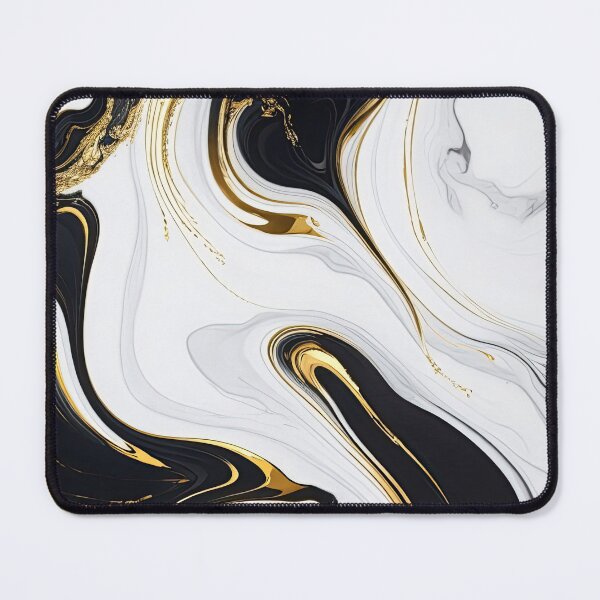 Item preview, white and black with plated gold marble designed and sold by fleurdesignart.