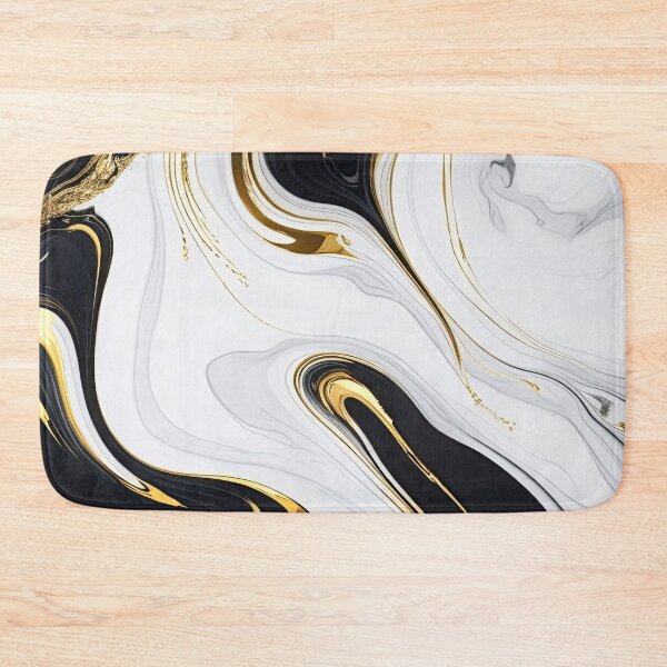 Item preview, white and black with plated gold marble designed and sold by fleurdesignart.