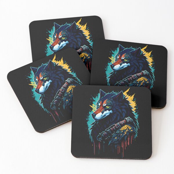 Item preview, Wolf Dog Tribal Warrior Assassin Animal Black designed and sold by druidwolfart.