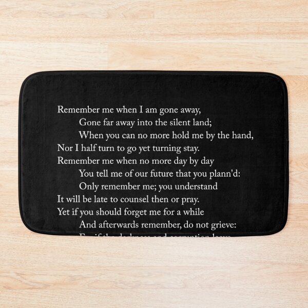 Item preview, Remember - Christina Rossetti Poem - Literature - Typography Print 2 - Black designed and sold by Studio Grafiikka.