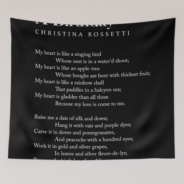 Item preview, A Birthday - Christina Rossetti Poem - Literature - Typography Print 1 - Black designed and sold by Studio Grafiikka.