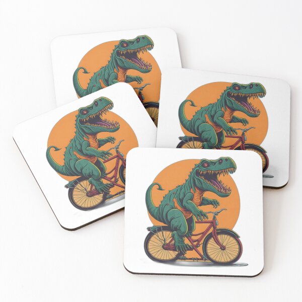 Item preview, Dinosaur on bicycle designed and sold by stickerbuddy01.