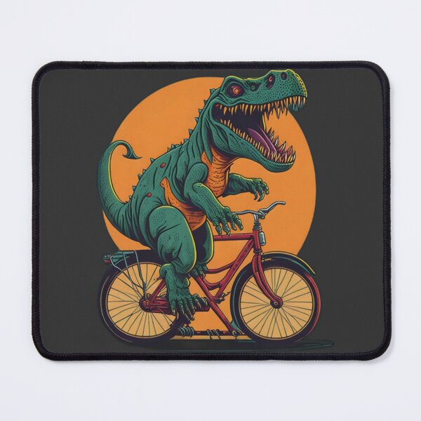 Item preview, Dinosaur on bicycle designed and sold by stickerbuddy01.