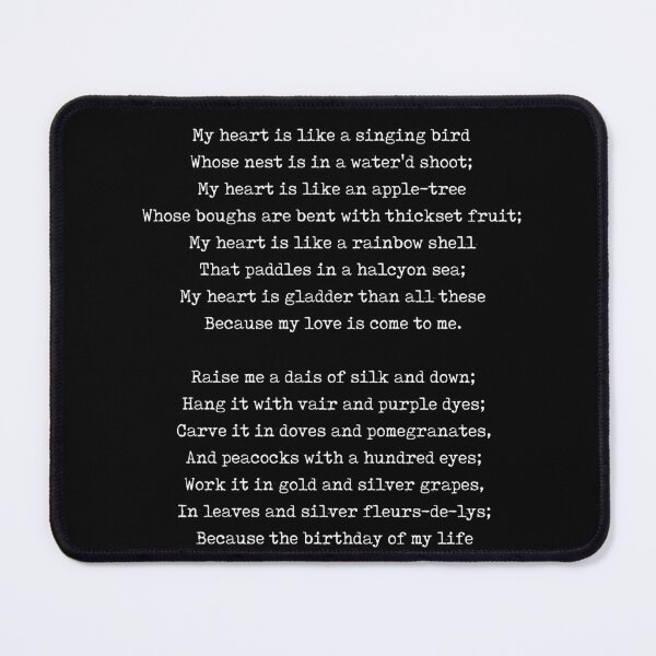 Item preview, A Birthday - Christina Rossetti Poem - Literature - Typewriter Print 2 - Black designed and sold by Studio Grafiikka.