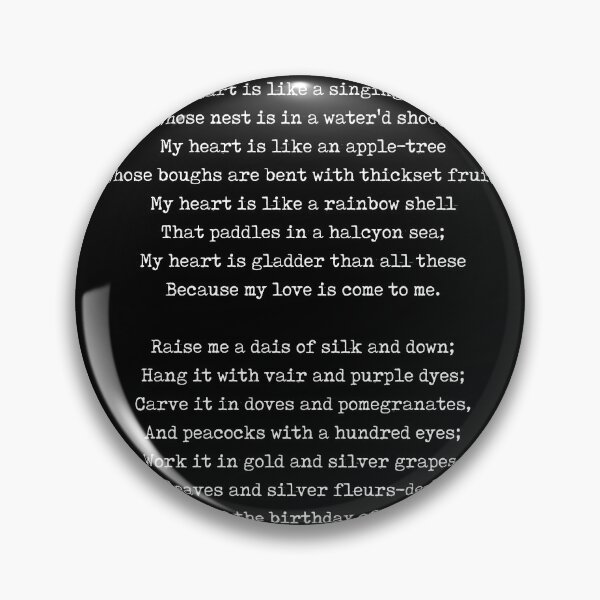 Item preview, A Birthday - Christina Rossetti Poem - Literature - Typewriter Print 2 - Black designed and sold by Studio Grafiikka.