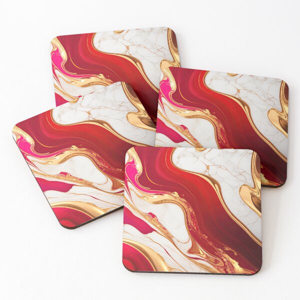 Item preview, red gold marble designed and sold by fleurdesignart.