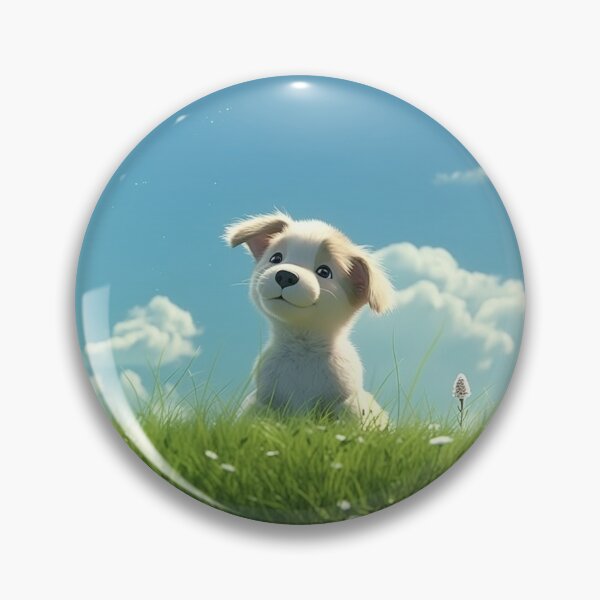 Item preview, A cute puppy happy on the green grass designed and sold by SenseBox.