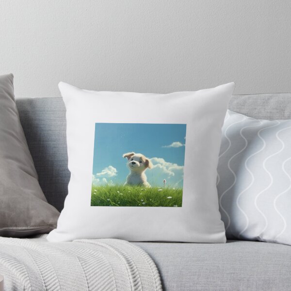 Item preview, A cute puppy happy on the green grass designed and sold by SenseBox.
