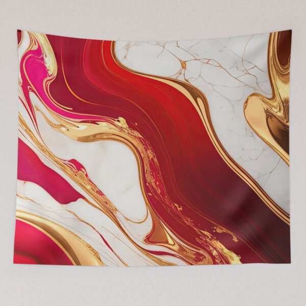 Item preview, red gold marble designed and sold by fleurdesignart.