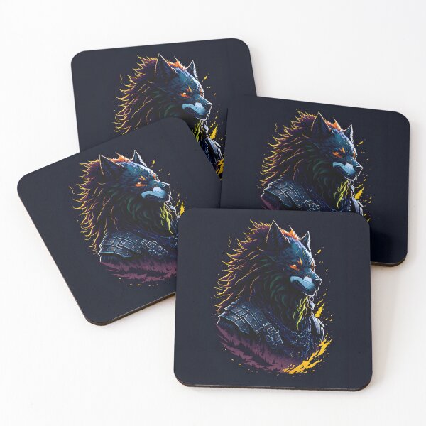 Item preview, Wolf Wolves Dog Tribal Warrior Assassin Animal Black designed and sold by druidwolfart.