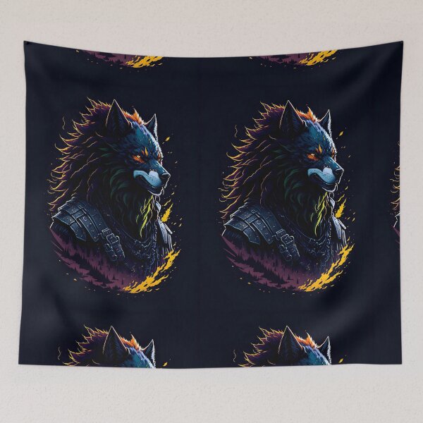 Item preview, Wolf Wolves Dog Tribal Warrior Assassin Animal Black designed and sold by druidwolfart.